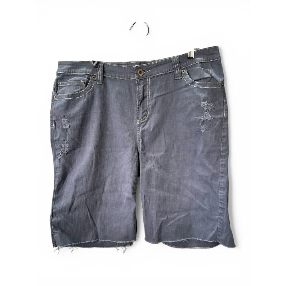 Avenue Jeans Lightweight Gray  Shorts High-rise Sz 16 Boho Bermuda Beach